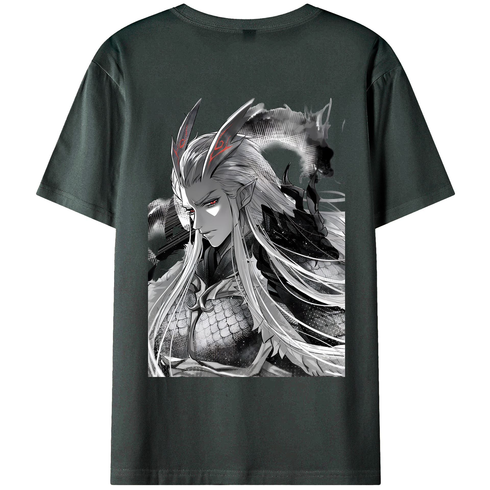 （画像用） Ne Zha 2 ナタ 魔童の大暴れ 綿100％ メンズ半袖Tシャツ（バックプリント） 通気性